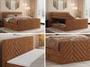Boxspringbett mit zwei Matratzen und Bettkästen, Doppelbett, Multipocket-Matratzen, mit Fußteil - PARIS KING DUO, Orange, 140 x 200 cm, Stoff, H4 Bild 2