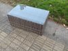 Fimous Outdoor Lounge Sofa Set Rattan Gartenmöbel Set mit rechteckigem Couchtisch 2 Kleine Fußhocker Beistelltisch Dunkelgrau Gemischt Bild 3