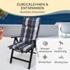 Sylt Polsterauflage Sesselauflage Kopfkissen Polyester 50 x 120 x 9 cm Blau kariert Bild 2