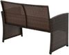 Outdoor Sitzgruppe CINAR - Metall Braun 220x112x79 cm | Gartenloungeset Rattan Gartenessgruppe Gartenmöbelset Stühle Bank Tisch Garten Sitzgruppe Bild 5