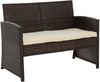 Outdoor Sitzgruppe CINAR - Metall Braun 220x112x79 cm | Gartenloungeset Rattan Gartenessgruppe Gartenmöbelset Stühle Bank Tisch Garten Sitzgruppe Bild 4