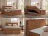 Boxspringbett, Doppelbett mit zwei Bettkästen und Multipocket-Matratze, Cord Bett - TILIANO KING - 140 x 200 cm - Orange Cord - H4 Bild 2