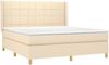 vidaXL Boxspringbett mit Matratze Creme 180x200 cm Stoff 3132014 Bild 3