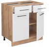 Küchenunterschrank Fame-Line Weiß Hochglanz 80 cm , AP Anthrazit Vicco Bild 4