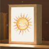 OnlyWow Nachttischlampe Lightbox Sonne - Aquarell - Gelb - Mädchen, Dimmbar, Farbwechsel, LED, Warmweiß, Kaltweiß, Neutralweiß Einstellbar, Kinderzimmer, Babyzimmer, Dimmbar, mit Kabel, Nachtlampe, LED Bild 1