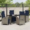vidaXL Garten Essgruppe mit Kissen 5 pcs Grau und Schwarz Rattan 3380585 Bild 4