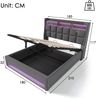 Merax Doppelbett, Polsterbett, 180x200cm, mit USB & LED, mit Lattenrost aus Metallrahmen, Bettgestell aus Leinenmaterial Jugendbett, Grau Bild 4