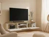 Vente-unique - LOTULA TV unit Holz, Platte BeigeWeiß - B 29,5 cm x H 31,3 cm x L 180 cm Bild 2