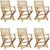 vidaXL Gartenstühle 6 Stk. Klappbar Beige Massivholz Akazie 3214572 Bild 2
