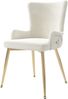 Stuhl 2er-Set, Samtbezug 2er-Set, Beige mit goldfarbenen Metallbeinen, modern und gepolstert,47*49*85 cm Bild 5