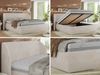 Polsterbett mit Lattenrost, Doppelbett Bettkasten, Bettgestell mit Gasdruckfeder - CAELA CLASSIC - 180 x 200 cm - Beige Cord Bild 2