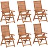 vidaXL Gartenstühle 6 Stk. Verstellbar 56x72x107 cm Massivholz Akazie 3214478 Bild 2