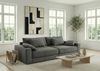 Big-Sofa 290 cm breit Federkern Lounge Couch extratief in Flachgewebe Dunkelgrau Bild 2