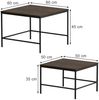Couchtisch-Set Ramio Eiche rustikal/Schwarz 60 x 60 cm 2 Teile Vicco Bild 2