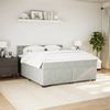 vidaXL Boxspringbett mit Matratze Hellgrau 180x200 cm Samt 3286390 Bild 3