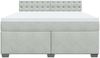 vidaXL Boxspringbett mit Matratze Hellgrau 180x200 cm Samt 3286390 Bild 4