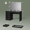 Livinity® Schminktisch Imola, Schwarz/Gold/Gold, 120 cm mit LED Beleuchtung (2-St) Bild 2