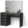 Livinity® Schminktisch Imola, Schwarz/Gold/Gold, 120 cm mit LED Beleuchtung (2-St) Bild 5