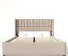 Polsterbett 160×200 cm mit hydraulischem Bettkasten, vertikal gestepptes Kopfteil, Beige Bild 3