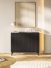 Selsey 'Veldio New' Sideboard zweitürig mit Rillenfront und 2 Schubladen, Schwarz, 100 cm Bild 2
