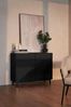 Selsey 'Veldio New' Sideboard zweitürig mit Rillenfront und 2 Schubladen, Schwarz, 100 cm Bild 3