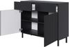 Selsey 'Veldio New' Sideboard zweitürig mit Rillenfront und 2 Schubladen, Schwarz, 100 cm Bild 4