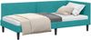 vidaXL Eckbettgestell mit Kopfteil Türkis 80 cm x 200 cm Samt 42016214 Bild 2