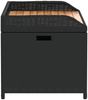 vidaXL Bank mit Stauraum Schwarz 100x50x52 cm Poly Rattan Akazienholz 365949 Bild 5