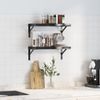 vidaXL Wandregale 2 Stk. 50x23,5 cm Schwarz Edelstahl 3214519 Bild 3