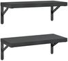 vidaXL Wandregale 2 Stk. 50x23,5 cm Schwarz Edelstahl 3214519 Bild 2