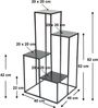 DanDiBo Blumentreppe Metall Schwarz 82 cm Pflanzentreppe Blumenständer 435 Blumensäule Modern Pflanzenständer Blumenhocker Bild 2