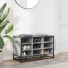 vidaXL Schuhbank Grau Sonoma 84x40x53,5 cm Holzwerkstoff und Metall 849232 Bild 3