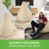 Green Bean® Bean Bag-Sitzsack + Hocker, 2er-Set, waschbar & schmutzabweisend, Polyester / PVC, EPS-Füllung, Beige Bild 3
