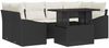 vidaXL Garten-Sofa-Set mit Kissen 7 pcs Schwarz und Creme Poly-Rattan 3348933 Bild 2