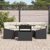 vidaXL Garten-Sofa-Set mit Kissen 7 pcs Schwarz und Creme Poly-Rattan 3348933 Bild 3