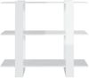 vidaXL Bücherregal/Raumteiler Hochglanz-Weiß 100x30x87 cm 811553 Bild 3