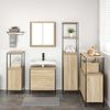 vidaXL Badezimmermöbel-Set mit Regal mit Tür 5 pcs Beige Holzwerkstoff 3328370 Bild 4