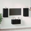 3 pcs TV-Schrank, Lowboard TV Schwarz Eichen-Optik Holzwerkstoff Bild 1