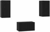 3 pcs TV-Schrank, Lowboard TV Schwarz Eichen-Optik Holzwerkstoff Bild 2