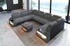 Couchlandschaft Siena U Form in Stoff - Strukturstoff - grau-schwarz - Links Bild 3