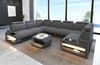 Couchlandschaft Siena U Form in Stoff - Strukturstoff - grau-schwarz - Links Bild 2