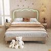 Polsterbett 140×200 cm aus Leinen-Stoff mit LED-Kopfteil, beige Bild 2