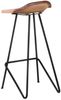 Barhocker MUKE 2er Set Hellbraun Echtleder | Barstühle Küchenhocker Thekenhocker für Küche Hausbar Bild 5