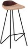 Barhocker MUKE 2er Set Hellbraun Echtleder | Barstühle Küchenhocker Thekenhocker für Küche Hausbar Bild 3