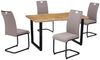 HELA Essgruppe GISELLE Esszimmer, Essgruppe, Sitzgruppe TOPSELLER!, (Set, 5-tlg, 5er Set, Tisch plus 4 Stühle), Esstisch U-Gestell Metall, Tischplatte mit Baumkante, OTTOs Choice Bild 2