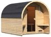 Karibu Fasssauna Fasssauna 3 Sitzbänke aus Holz Sauna mit 38 mm Wandstärke Außensauna Bild 2