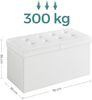 SONGMICS Sitzbank, faltbar, Sitztruhe, 89 Liter Fassungsvermögen, bis 300 kg belastbar, 38 x 76 x 38 cm, wolkenweiß LSF45WT Bild 3