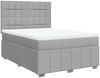 vidaXL Boxspringbett mit Matratze Hellgrau 140x190 cm Stoff 3293963 Bild 3