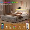 Furnishings Home Polsterbett Stauraumbett Doppelbett LED, Samtstoff (1-tlg), Mit 4 Schubladen, LED-Beleuchtung, USB-Anschluss, 140x200 cm Bild 3