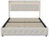 Furnishings Home Polsterbett Stauraumbett Doppelbett LED, Samtstoff (1-tlg), Mit 4 Schubladen, LED-Beleuchtung, USB-Anschluss, 140x200 cm Bild 4